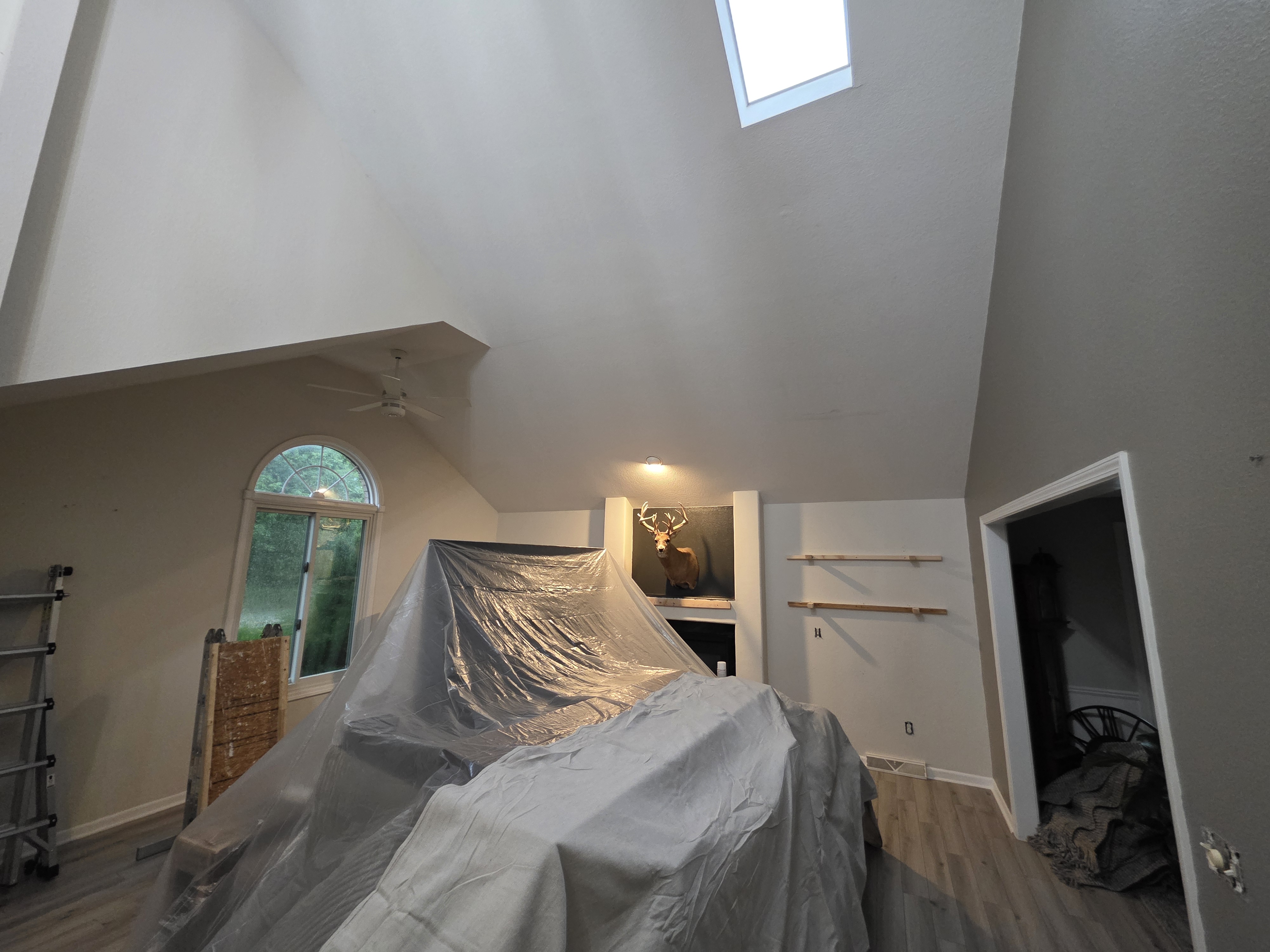 Living room before painting and repair work