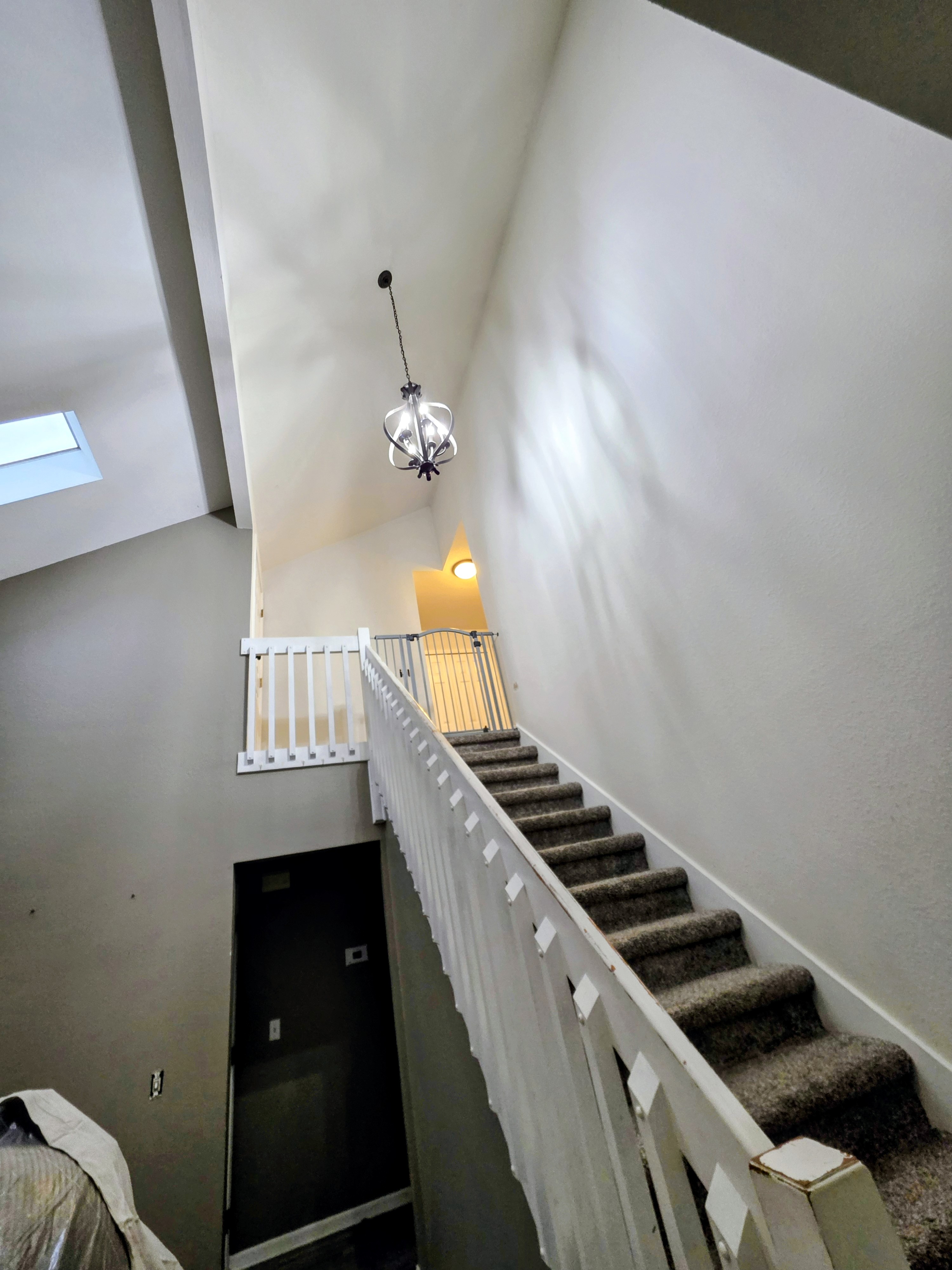 Stairway before painting and cleanup